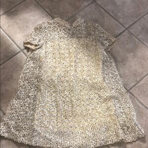 Mardi Gras brand, gold/white sequin dress 1950s